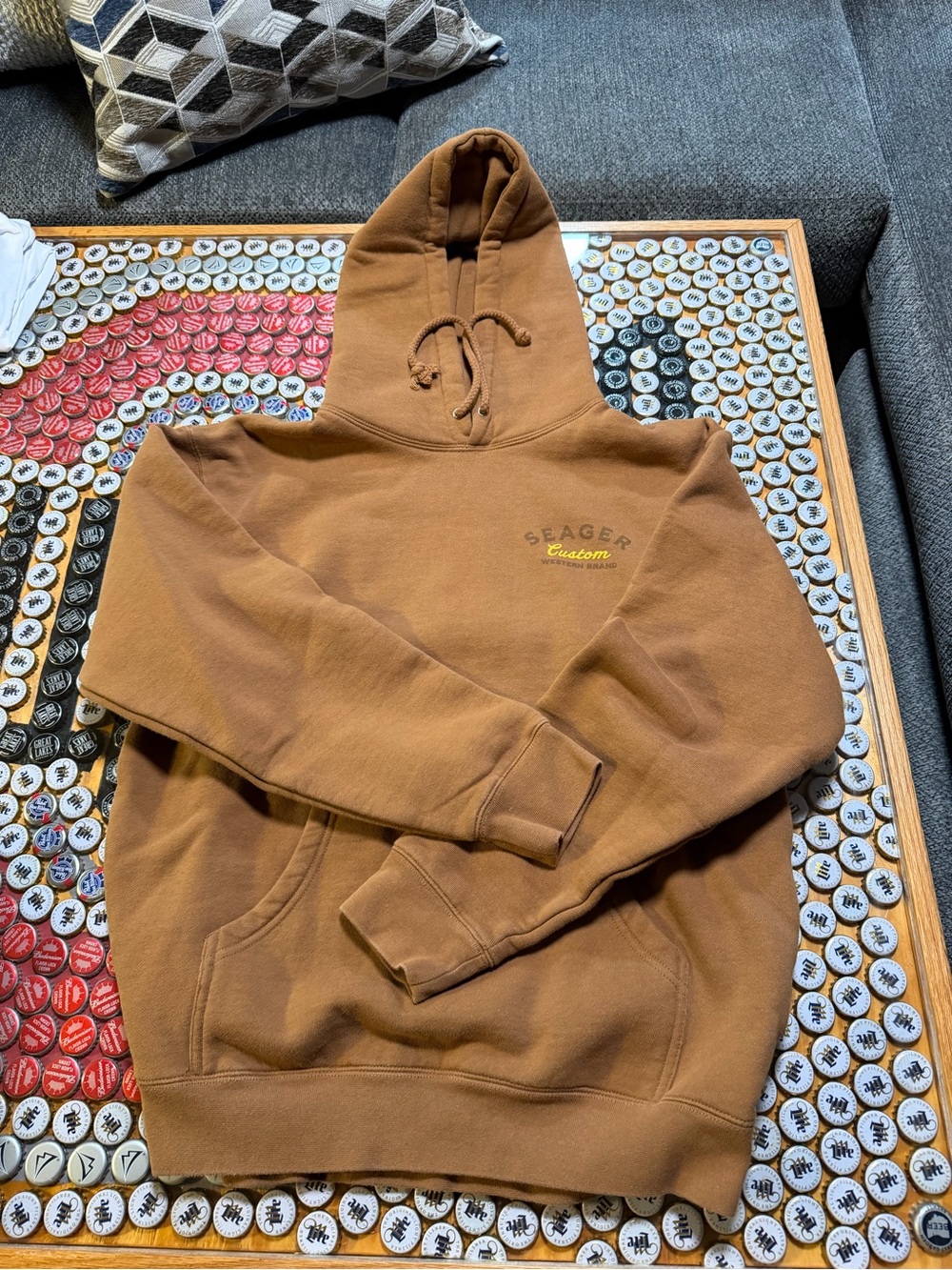 Men's Seager Badlands Saddle Brown Clay Hooded Sweatshirt - Sold Out